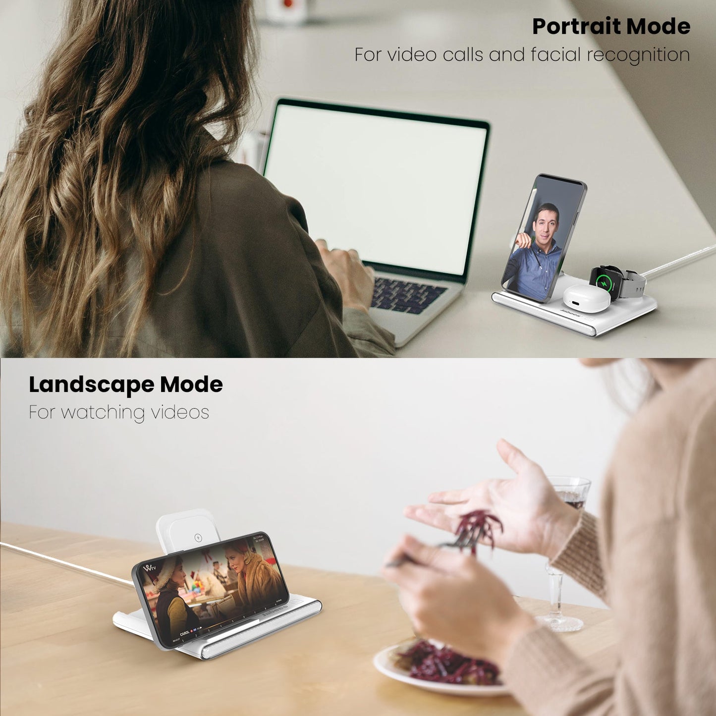 PowerGlow 4-In-1 Foldable Wireless Charging Station