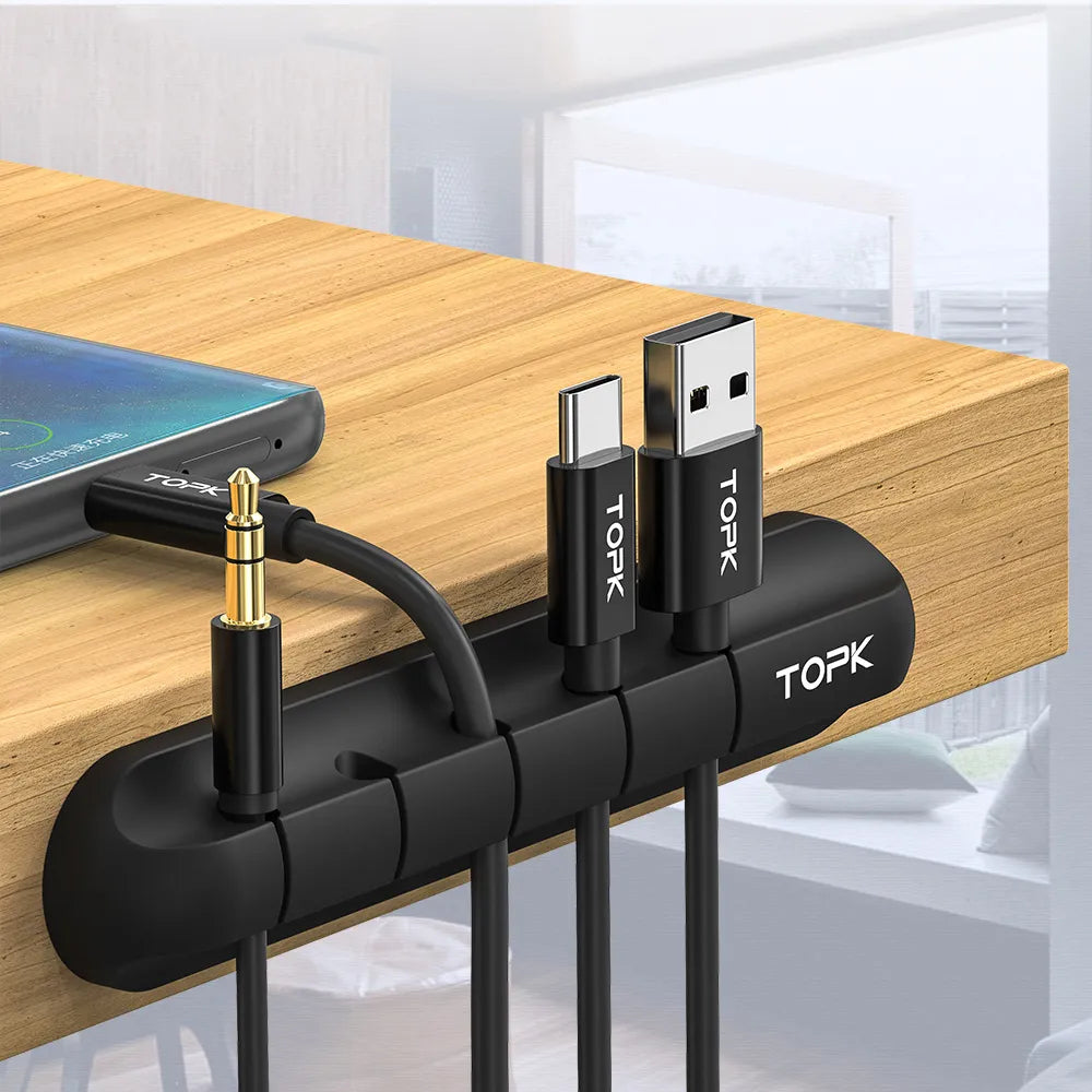 TOPK L16 Silicone USB Cable Organizer Management