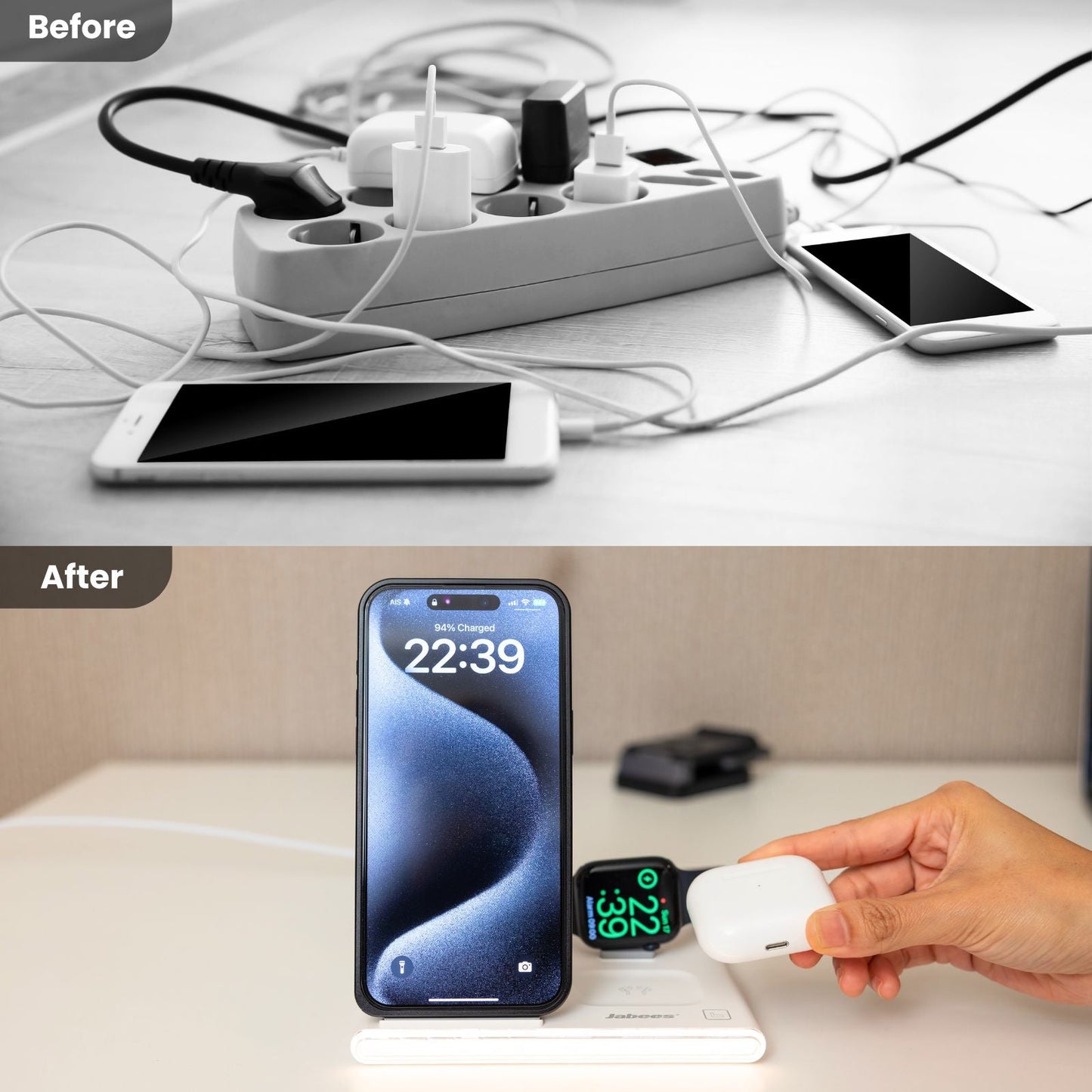 PowerGlow 4-In-1 Foldable Wireless Charging Station