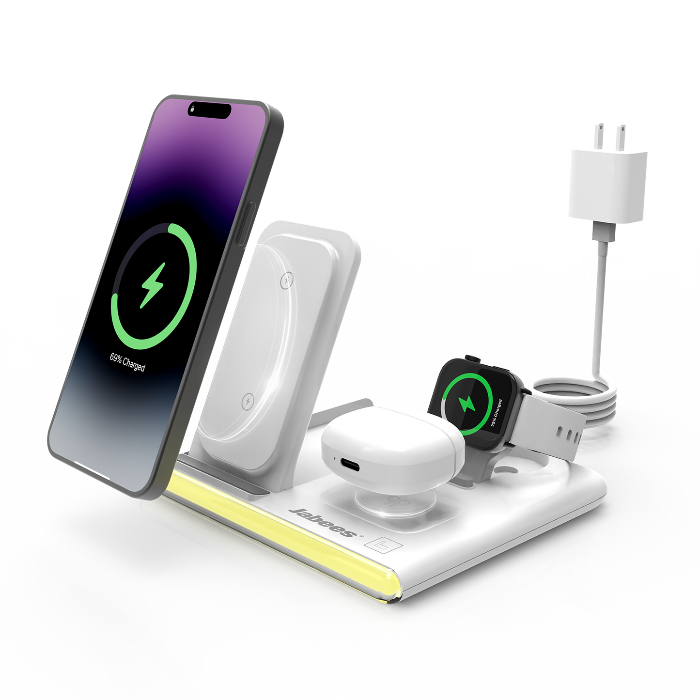 PowerGlow 4-In-1 Foldable Wireless Charging Station