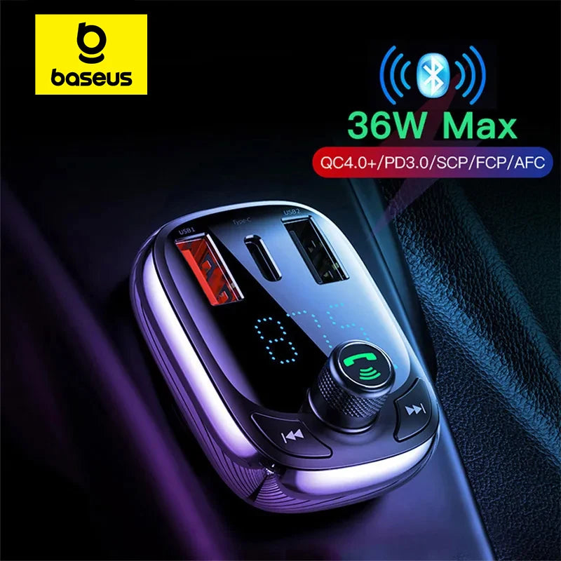 Baseus Quick Charge 4.0 FM Transmitter Bluetooth Car Kit Audio