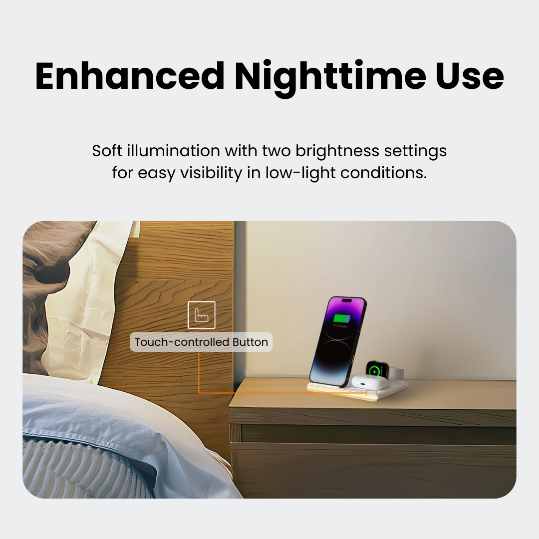 PowerGlow 4-In-1 Foldable Wireless Charging Station