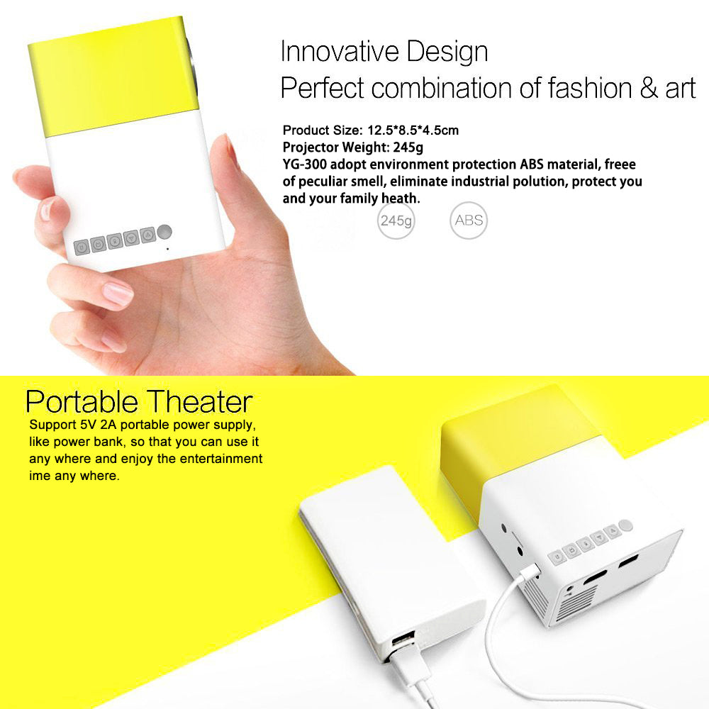 WiFi Mini J9 Projector YG300 LED Porto Projector