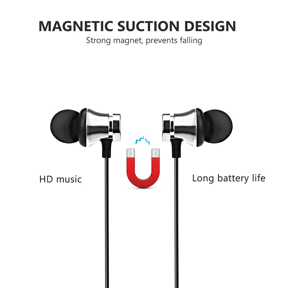 Wireless Bluetooth-Compatible Earphones Sport Magnetic Earpiece