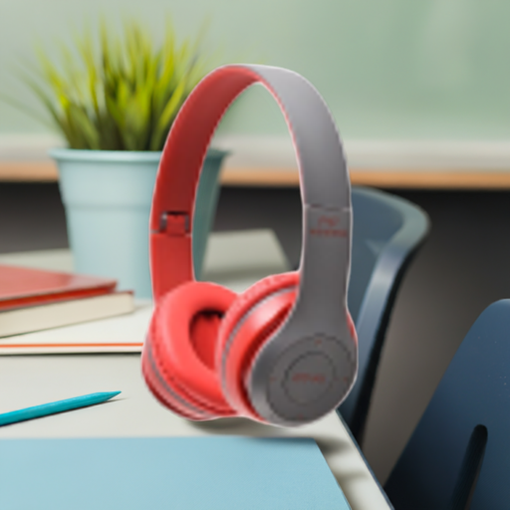 Wireless Bluetooth Over Ear Headphones - Red